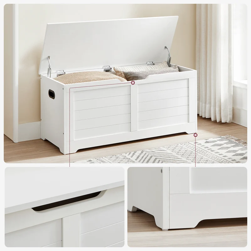 Aufbewahrungsbank mit Deckel – Schuhbank – Sitzbank mit hoher Tragkraft – Für Flur, Schlafzimmer oder Wohnzimmer