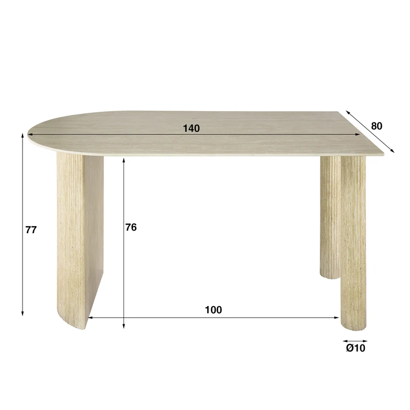 Eettafel Romano Arch 1-side 140