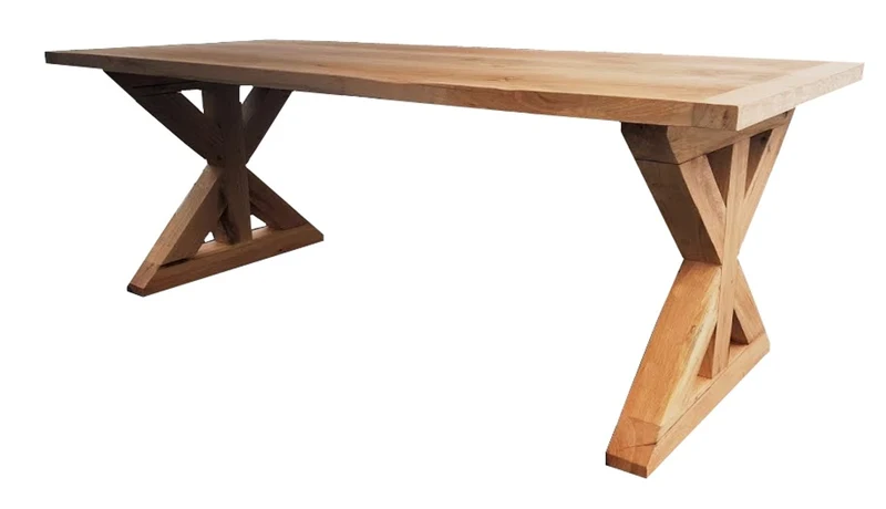 Casa Padrino Luxus Massivholz Esstisch - Eiche - 200 cm x 100 cm x H78 cm - Schwere Ausführung