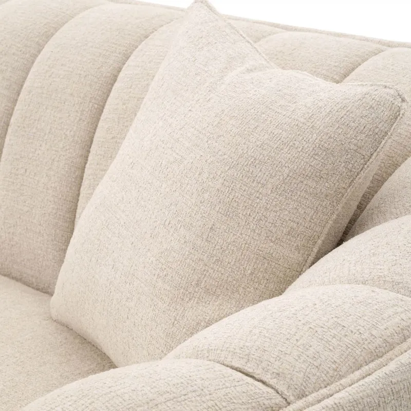 Casa Padrino Luxus Sofa Beige / Schwarz 240 x 96 x H. 74,5 cm - Wohnzimmer Sofa mit 2 Kissen - Wohnzimmer Möbel - Luxus Möbel - Wohnzimmer Einrichtung - Luxus Einrichtung - Luxus Qualität