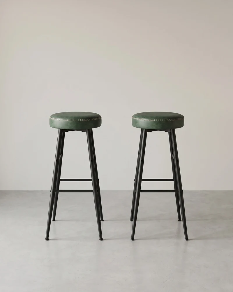 2er-Set Barhocker – EKHO Kollektion – Kunstleder – Bequeme Barhocker mit Fußstütze