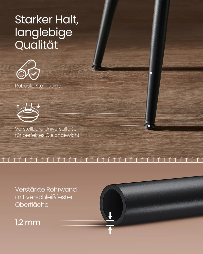 2er-Set Barhocker – EKHO Kollektion – Kunstleder – Bequeme Barhocker mit Fußstütze