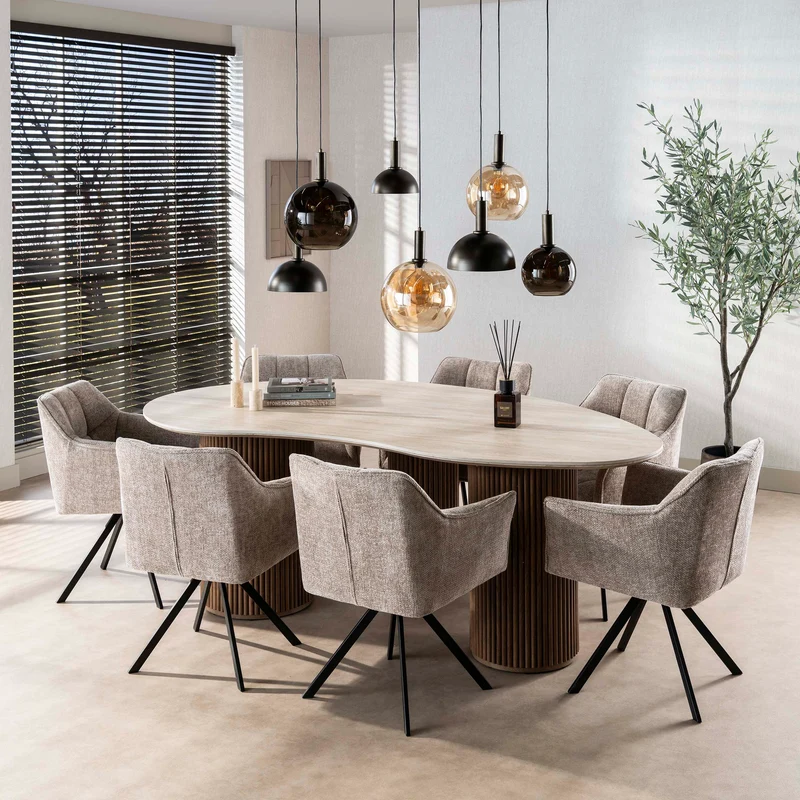 Eettafel Romano niervormig 215