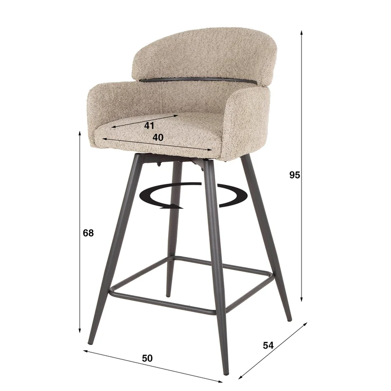 Barstoel Curva draaibaar VPE2 (2 stuks)