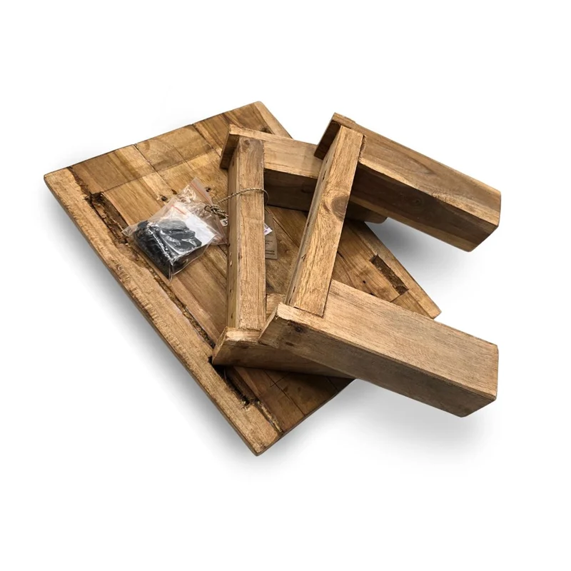 BEISTELLTISCH GRAIN 40x32cm(TxB), kleiner Holzhocker aus Holz