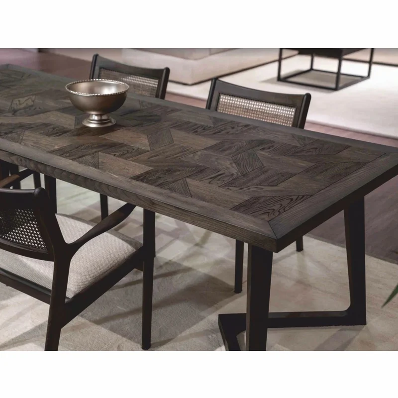 Casa Padrino Luxus Massivholz Esstisch Braun 198 cm - Esszimmer Möbel
