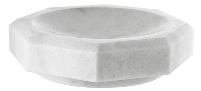 Casa Padrino Designer Marmor Schale Weiß 25 x 25 x H. 7 cm - Luxus Qualität