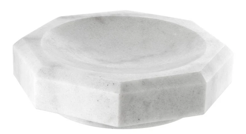 Casa Padrino Designer Marmor Schale Weiß 25 x 25 x H. 7 cm - Luxus Qualität