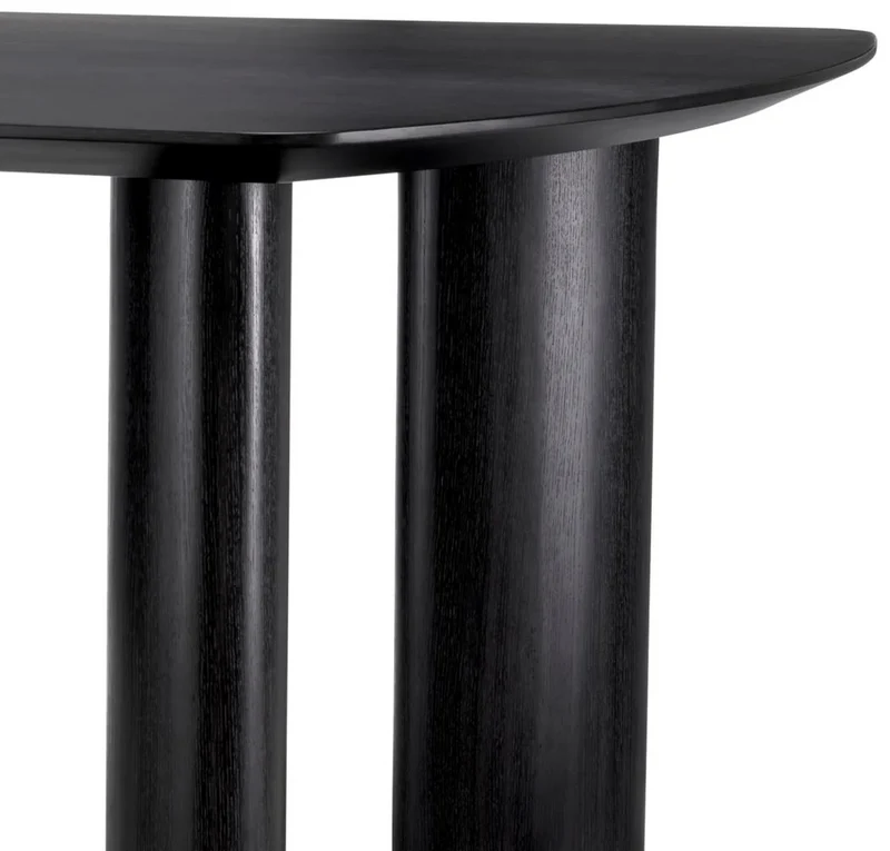Casa Padrino Luxus Esstisch Schwarzgrau 230 x 120 x H. 76,5 cm - Massivholz Küchentisch mit leicht gebogener Tischplatte - Esszimmer Möbel - Küchen Möbel - Luxus Möbel - Luxus Einrichtung