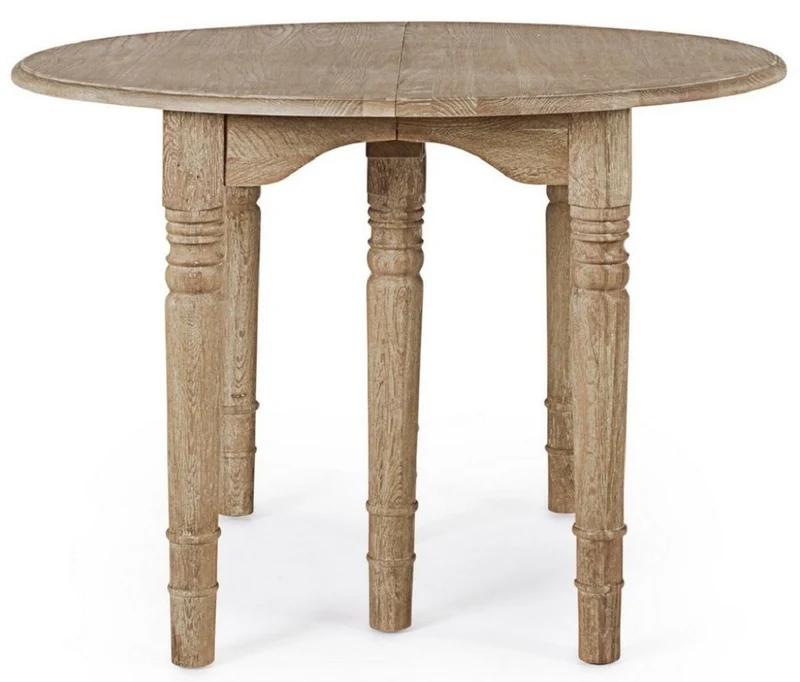 Casa Padrino Luxus Massivholz Esstisch Naturfarben 110-272 x 110 x H. 78 cm - Ausziehbarer Massivholz Küchentisch - Esszimmer Möbel - Küchen Möbel - Massivholz Möbel - Luxus Möbel