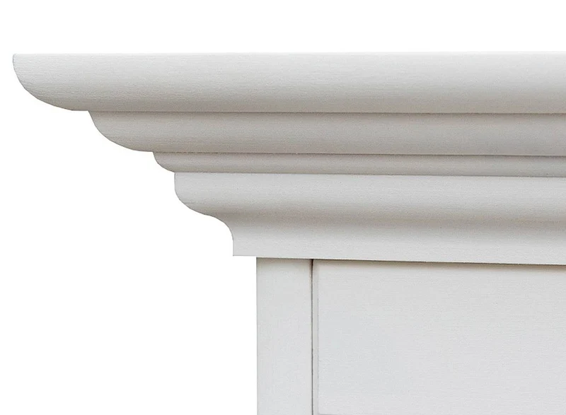 Schmale Standvitrine Belluno Elegante mit Glastür in Weiß
