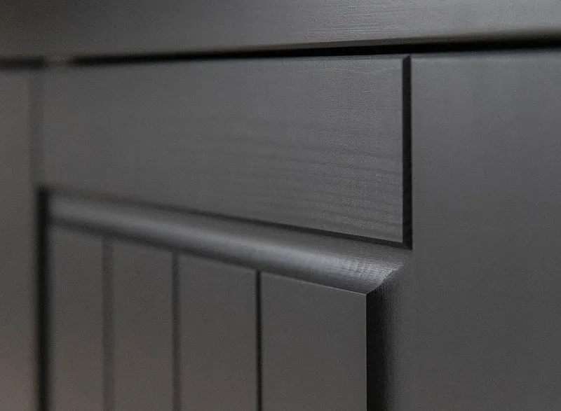 Schmale Standvitrine Belluno Elegante mit Glastür in Graphit