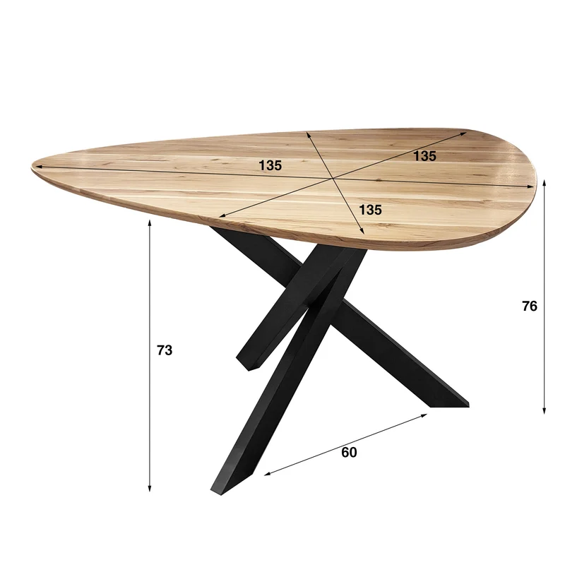 Eettafel Triangle 135x135