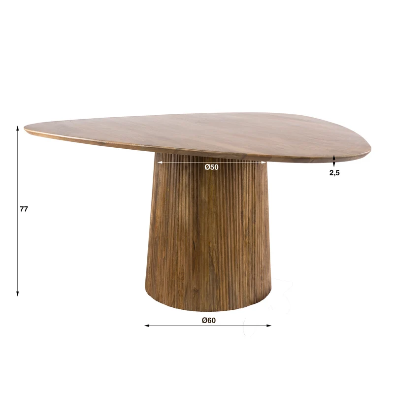 Eettafel Wave Centro driehoekig 150
