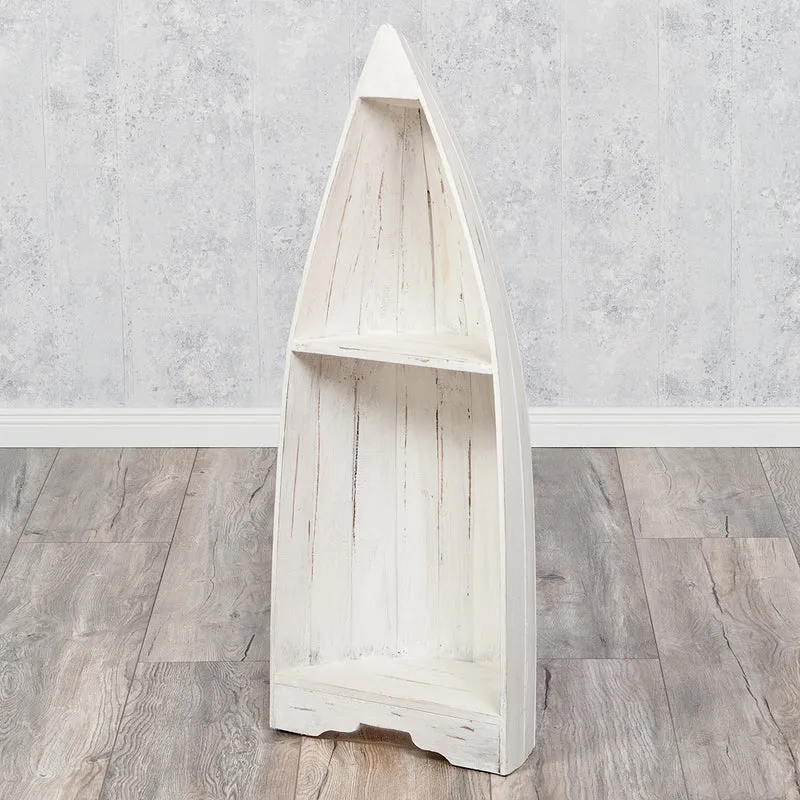 Massivholz Bootsregal / Bücherregal BALI ca.100cm Antique White