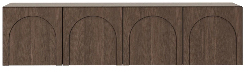 Vier-türiger TV-Schrank Arkadia mit gefrästen Fronten, 200 cm, Eiche Dunin