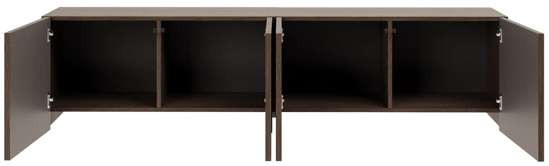 Vier-türiger TV-Schrank Arkadia mit gefrästen Fronten, 200 cm, Eiche Dunin