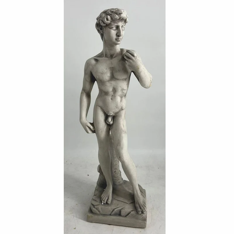 Casa Padrino Jugendstil Garten Deko Beton Skulptur Mann Grau H. 59 cm