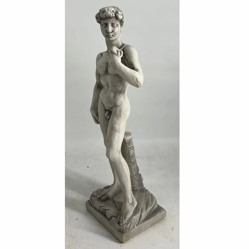 Casa Padrino Jugendstil Garten Deko Beton Skulptur Mann Grau H. 59 cm