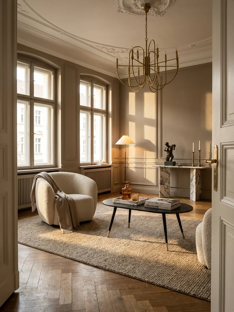 Couchtisch oval in Marmor-Optik – mit Metallgestell im modernen Design
