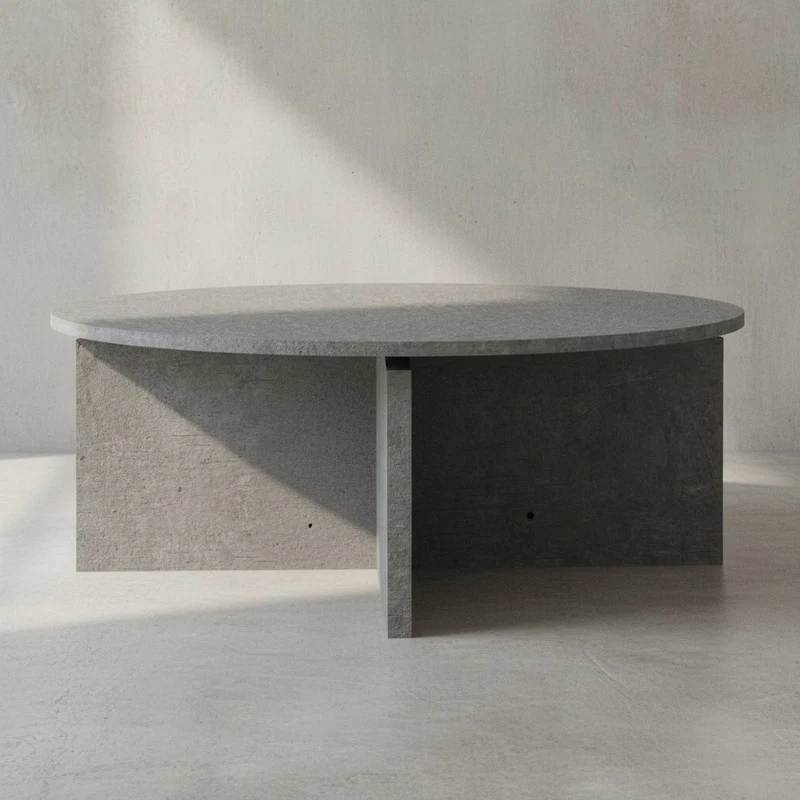 Couchtisch rund in Stein-Optik – modernes Design