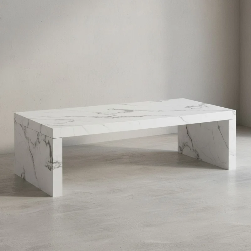 Couchtisch in Beton-Optik, zeitloses Design, rechteckig, schlicht