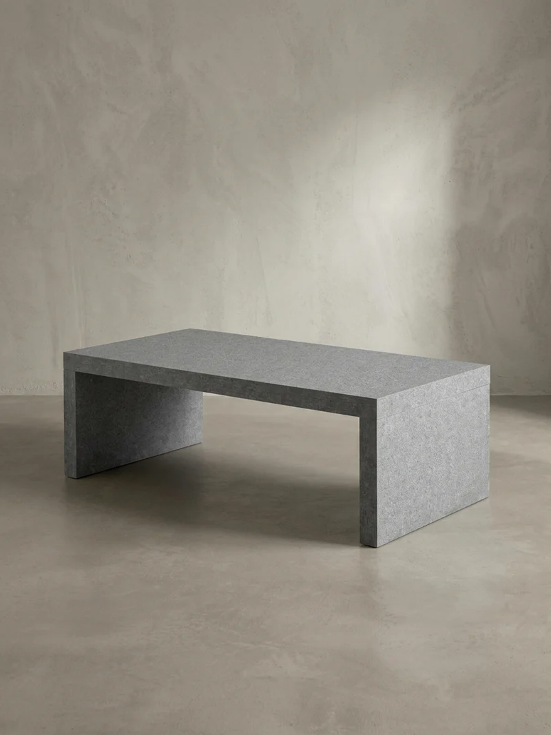 Couchtisch in Beton-Optik, zeitloses Design, rechteckig, schlicht