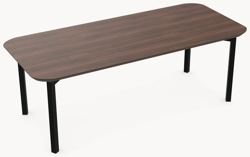 Walnoot massieve eettafel - Recht Rond - Hook