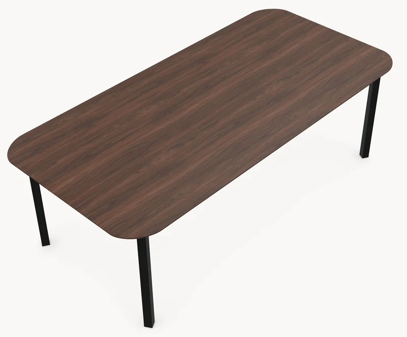 Walnoot massieve eettafel - Recht Rond - Hook