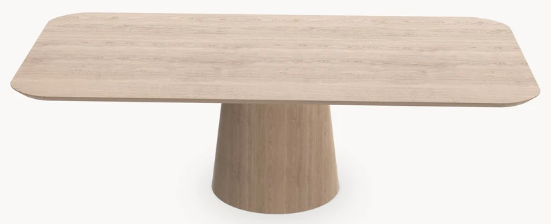 Eiken eettafel - Recht Rond - Cone eiken