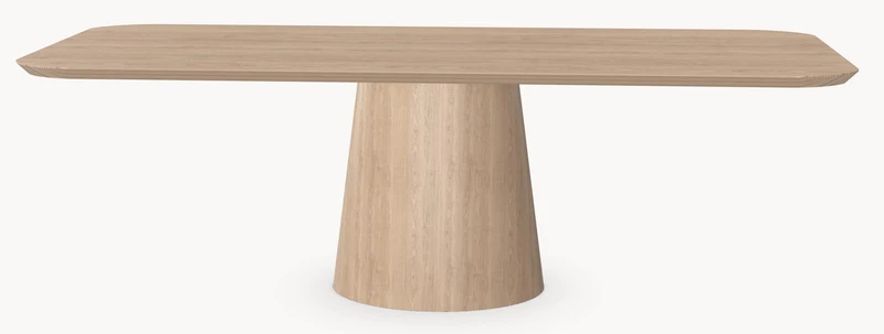 Eiken eettafel - Recht Rond - Cone eiken