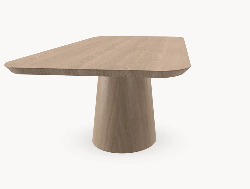 Eiken eettafel - Recht Rond - Cone eiken
