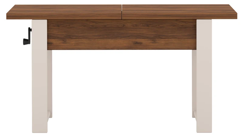 Ausziehbarer Couchtisch Hugo 120(157)x67 cm in Warmia-Nussbaum mit Kaschmir-Beinen