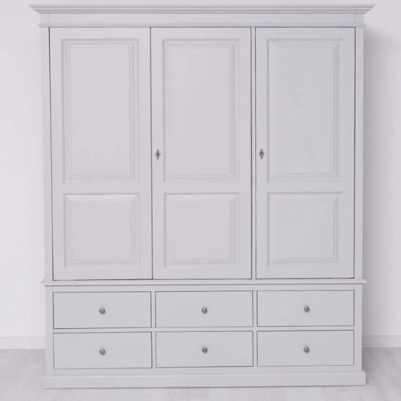 Casa Padrino Landhausstil Schlafzimmer Schrank Hellgrau 174 cm - Schlafzimmer Möbel