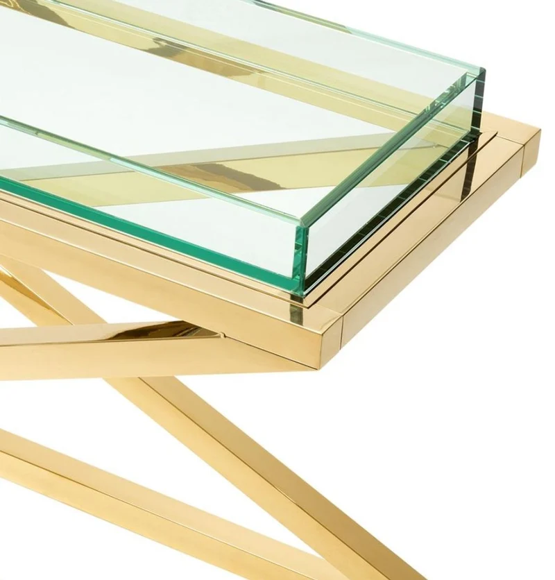 Casa Padrino Luxus Konsole / Konsolentisch Gold 150 x 45 x H. 77 cm - Hotel Möbel
