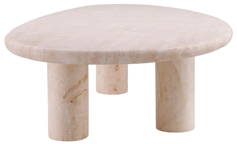 Casa Padrino Luxus Couchtisch Beige 148 x 77 x H. 35,5 cm - Travertin Naturstein Wohnzimmertisch - Wohnzimmer Möbel - Travertin Möbel - Luxus Möbel - Luxus Einrichtung