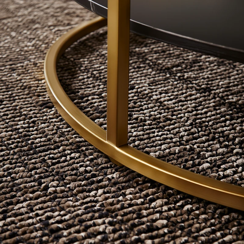 Couchtisch mit Marmor Optik, rechteckig, Ablage, goldenes Metallgestell