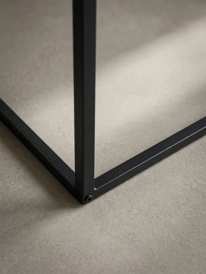 Couchtisch in Stein-Optik mit Metallbeinen, Modernes Design, Rechteckig, Groß
