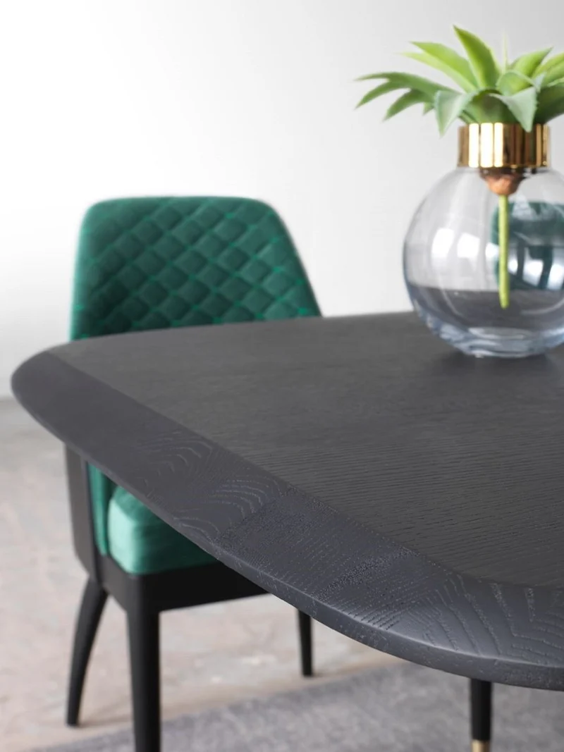 Casa Padrino Luxus Esstisch Schwarz / Antik Messing 240 x 100 x H. 75 cm - Esszimmertisch mit Massivholz Tischplatte - Esszimmer Möbel - Luxus Möbel - Luxus Esszimmer Einrichtung