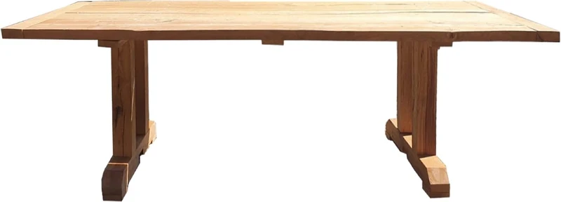Casa Padrino Massivholz Esstisch Naturfarben 228 x 96 x H. 77 cm - Rustikaler Küchentisch aus massivem Eichenholz - Esszimmer Möbel