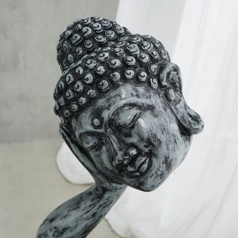 Spirituelle Buddha Statue RELAX ca.70cm antik-grau Deko Skulptur