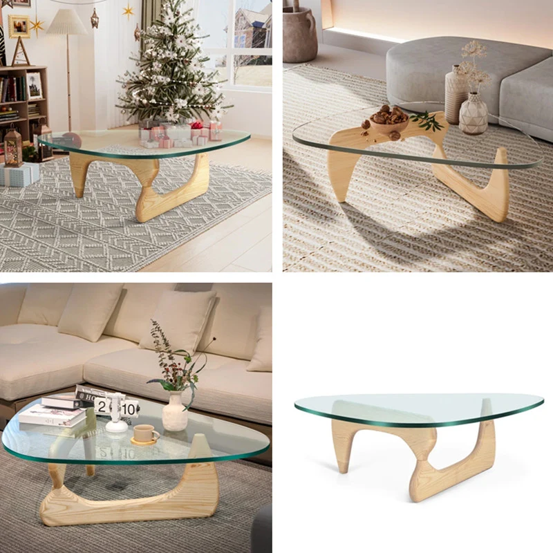 Minimalistischer Couchtisch aus gehärtetem Glas