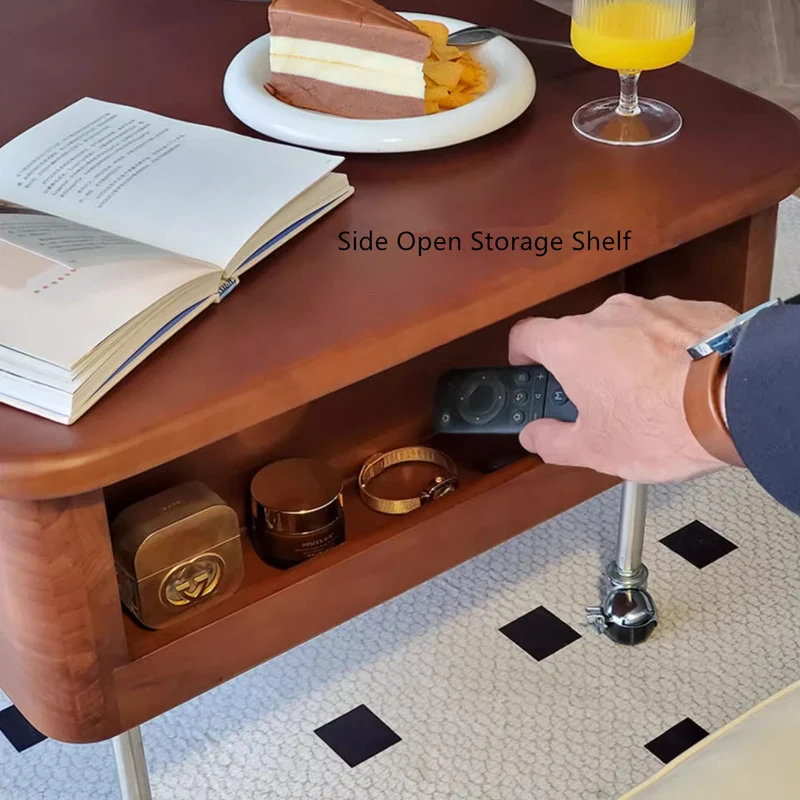 Anhebbarer Couchtisch aus Massivholz mit Stauraum und Universalrädern