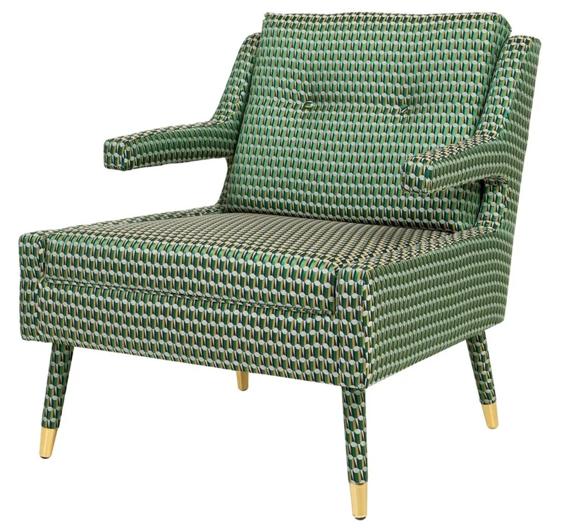 Casa Padrino Luxus Sessel Grün / Gold 76 x 88 x H. 89 cm - Wohnzimmer Sessel im Neoklassichen Stil - Designer Wohnzimmermöbel