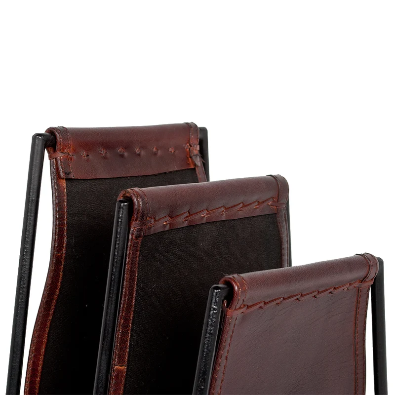 Leder Zeitungsständer AMBA Dark-Brown