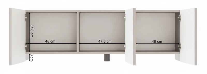 Drehtüriger TV-Schrank Arkadia mit gefrästen Fronten 150 cm Dunin-Eiche