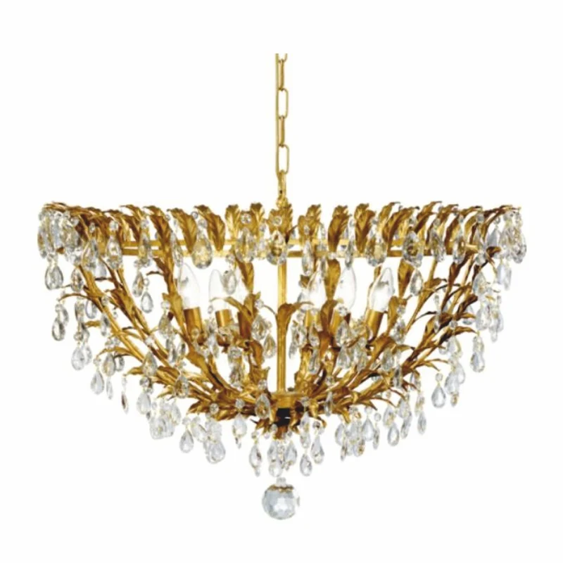 Casa Padrino Luxus Barock Kristall Hängeleuchte Gold Ø 75 x H. 50 cm - Made in Italy