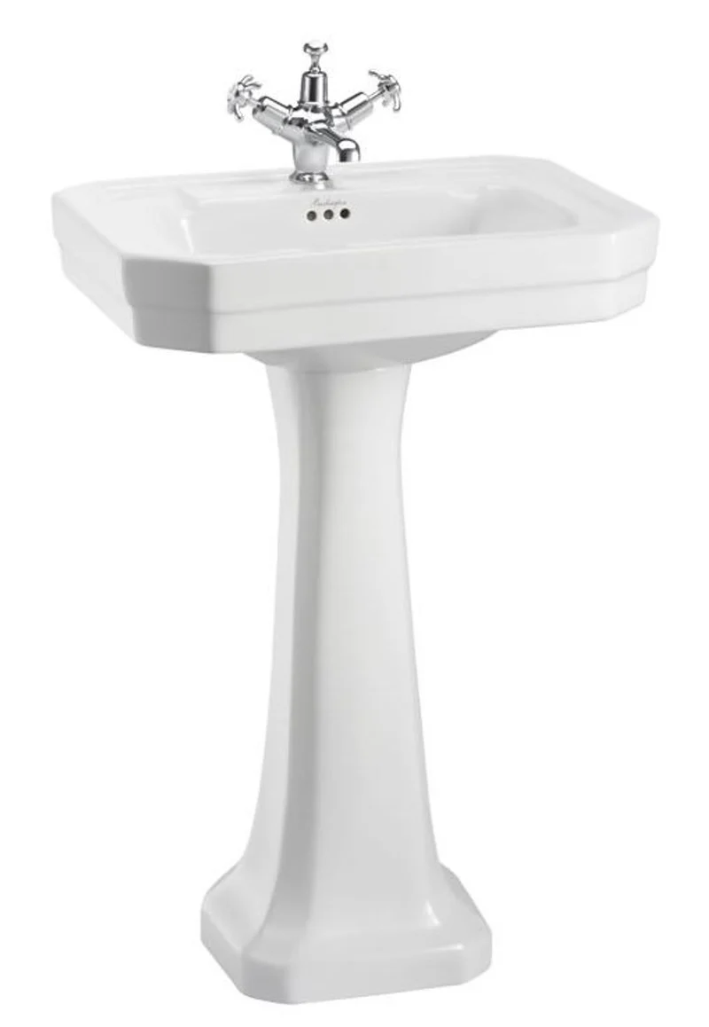 Casa Padrino Luxus Porzellan Waschbecken mit Sockel Jugendstil Weiß 56 x 47 x H. 90 cm