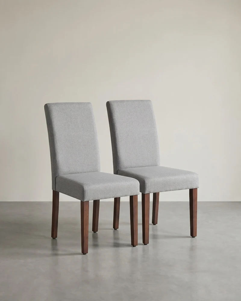 Esszimmerstühle, 2er-Set – Gepolsterter Sitz – Holzbeine – Ergonomische Rückenlehne – Klassisches Design
