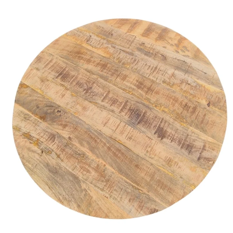 Runder Massivholz Esstisch CRAFT 100cm Mangoholz Metallgestell